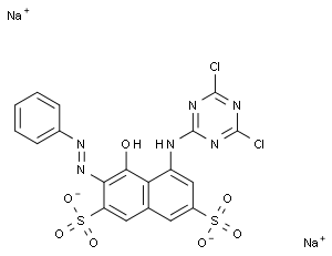 disodium 5-[(4,6-dichloro-1,3,5-triazin-2-yl)amino]-4-hydroxy-3-[(E)-phenyldiazenyl]naphthalene-2,7-disulfonate
