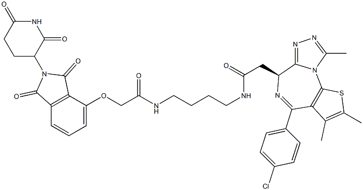 2-((S)-4-(4-氯苯基)-2,3,9-三甲基-6H-噻吩并[3,2-F][1,2,4]三唑并[4,3-A][1,4]二氮杂卓-6-基)-N-(4-(2-((2-(2,6-二氧代哌啶-3-基)-1,3-二氧代异吲哚啉-4-基)氧基)乙酰氨基)丁基)乙酰胺