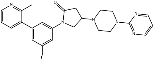 2-Pyrrolidinone, 1-[3-fluoro-5-(2-methyl-3-pyridinyl)phenyl]-4-[4-(2-pyrimidinyl)-1-piperazinyl]-