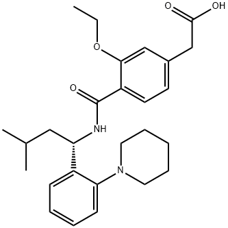 3-ethoxy-4-[[[(1S)-3-methyl-1-[2-(1-piperidinyl)phenyl]butyl]amino]carbonyl] Benzeneacetic acid