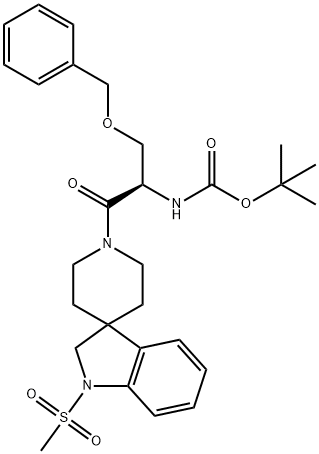 (R)-tert-butyl (3-(benzyloxy)-1-(1-(methylsulfonyl)spiro[indoline-3,4'-piperidin]-1'-yl)-1-oxopropan-2-yl)carbamate