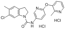 6-Chloro-5-methyl-1-[[2-(2-methylpyrid-3-yloxy)pyrid-5-yl]carbamoyl]indoline dihydrochloride hydrate