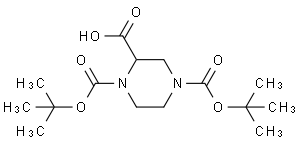 1,4-双(N-Boc)哌嗪-2-甲酸