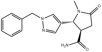 trans-2-(1-benzyl-1H-pyrazol-4-yl)-1-methyl-5-oxopyrrolidine-3-carboxamide
