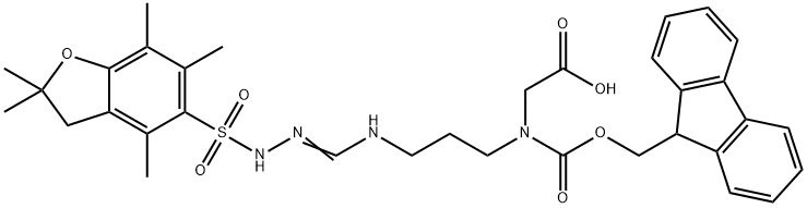Glycine, N-[3-[[[[(2,3-dihydro-2,2,4,6,7-pentamethyl-5-benzofuranyl)sulfonyl]amino]iminomethyl]amino]propyl]-N-[(9H-fluoren-9-ylmethoxy)carbonyl]-