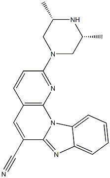 Benzimidazo[1,2-a][1,8]naphthyridine-6-carbonitrile, 2-[(3R,5S)-3,5-dimethyl-1-piperazinyl]-, rel-