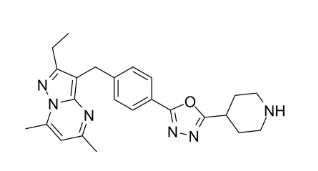 2-(4-((2-ethyl-5,7-dimethylpyrazolo[1,5-a]pyrimidin-3-yl)methyl)phenyl)-5-(piperidin-4-yl)-1,3,4-oxadiazole