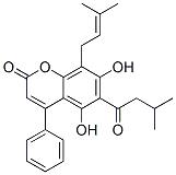 4-Phenyl-5,7-dihydroxy-6-(3-methylbutanoyl)-8-(3-methyl-2-butenyl)-2H-1-benzopyran-2-one