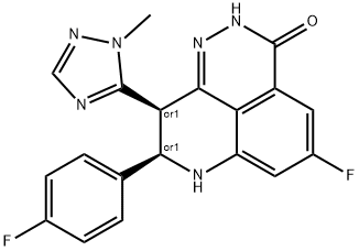3H-Pyrido[4,3,2-de]phthalazin-3-one, 5-fluoro-8-(4-fluorophenyl)-2,7,8,9-tetrahydro-9-(1-methyl-1H-1,2,4-triazol-5-yl)-, (8R,9R)-rel-