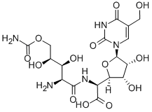 5-(2-amino-5-O-carbamoyl-2-deoxy-L-xylonamido-1,5-dideoxy-1-(3,4-dihydro-5-hydroxymethyl-2,4-dioxo-1(2H)-pyrimidinyl)-β-D-allofuranuronic acid