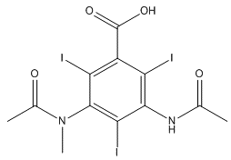 3-acetamido-2,4,6-triiodo-5-(n-methylacetamido)-benzoicaci