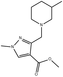 1H-Pyrazole-4-carboxylic acid, 1-methyl-3-[(3-methyl-1-piperidinyl)methyl]-, methyl ester