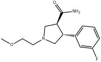 3-Pyrrolidinecarboxamide, 4-(3-fluorophenyl)-1-(2-methoxyethyl)-, (3S,4R)-