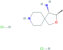 2-Oxa-8-azaspiro[4.5]decan-4-amine, 3-methyl-, hydrochloride (1:2), (3S,4S)-