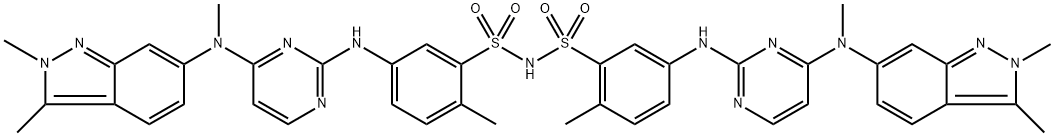 Benzenesulfonamide, 5-[[4-[(2,3-dimethyl-2H-indazol-6-yl)methylamino]-2-pyrimidinyl]amino]-N-[[5-[[4-[(2,3-dimethyl-2H-indazol-6-yl)methylamino]-2-pyrimidinyl]amino]-2-methylphenyl]sulfonyl]-2-methyl-