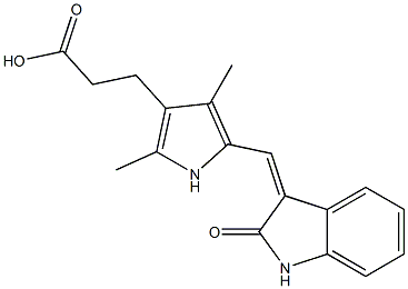 1H-Pyrrole-3-propanoic acid, 5-((Z)-(1,2-dihydro-2-oxo-3H-indol-3-ylidene)methyl)-2,4-dimethyl-
