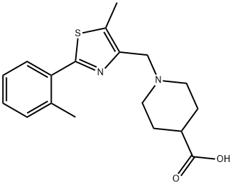 1-((5-methyl-2-(o-tolyl)thiazol-4-yl)methyl)piperidine-4-carboxylic acid