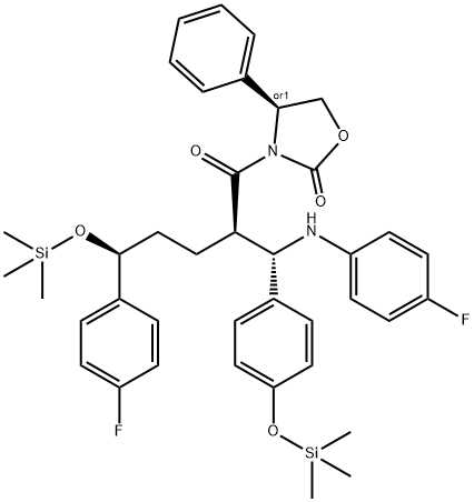 2-Oxazolidinone, 3-[(2R,5S)-5-(4-fluorophenyl)-2-[(S)-[(4-fluorophenyl)amino][4-[(trimethylsilyl)oxy]phenyl]methyl]-1-oxo-5-[(trimethylsilyl)oxy]pentyl]-4-phenyl-, (4S)-rel-