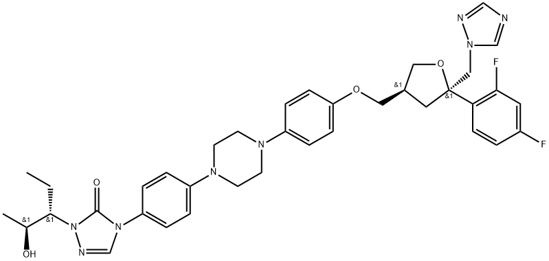4-(4-(4-(4-(((3S,5R)-5-((1H-1,2,4-triazol-1-yl)methyl)-5-(2,4-difluorophenyl)tetrahydrofuran-3-yl)methoxy)phenyl)piperazin-1-yl)phenyl)-2-((2S,3S)-2-hydroxypentan-3-yl)-2,4-dihydro-3H-1,2,4-triazol-3-one