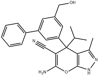 6-amino-4-(5-(hydroxymethyl)-[1,1'-biphenyl]-3-yl)-4-isopropyl-3-methyl-1,4-dihydropyrano[2,3-c]pyrazole-5-carbonitrile