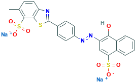 2-[4-[(1-Hydroxy-4-sulfo-2-naphthalenyl)azo]phenyl]-6-methyl-7-benzothiazolesulfonic acid disodium salt