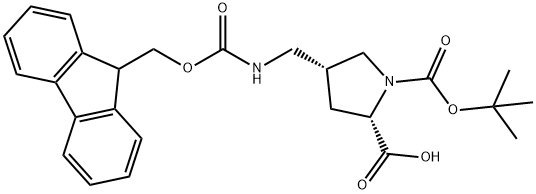 1,2-Pyrrolidinedicarboxylic acid, 4-[[[(9H-fluoren-9-ylmethoxy)carbonyl]amino]methyl]-, 1-(1,1-dimethylethyl) ester, (2S,4R)-