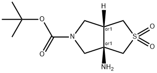 rac-tert-butyl (3aR,6aS)-3a-amino-2,2-dioxo-hexahydro-1H-2lambda6-thieno[3,4-c]pyrrole-5-carboxylate, trans