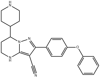 Pyrazolo[1,5-a]pyrimidine-3-carbonitrile, 4,5,6,7-tetrahydro-2-(4-phenoxyphenyl)-7-(4-piperidinyl)-