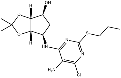 (3aR,4S,6R,6aS)-6-((5-amino-6-chloro-2-(propylthio)pyrimidin-4-yl)amino)-2,2-dimethyltetrahydro-4H-cyclopenta[d][1,3]dioxol-4-ol