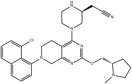 2-Piperazineacetonitrile, 4-[7-(8-chloro-1-naphthalenyl)-5,6,7,8-tetrahydro-2-[[(2S)-1-methyl-2-pyrrolidinyl]methoxy]pyrido[3,4-d]pyrimidin-4-yl]-, (2S)-
