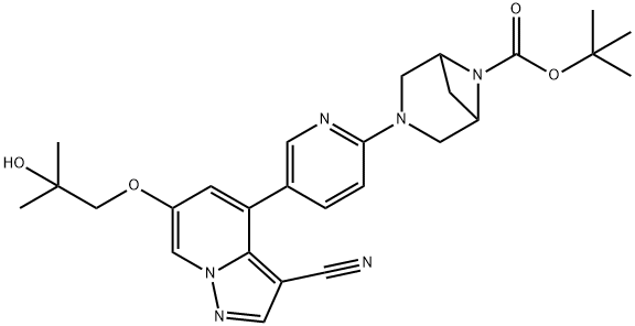 3-(5-(3-氰基-6-(2-羟基-2-甲基丙氧基)吡唑并[1,5-A]吡啶-4-基)吡啶-2-基)-3,6-二氮杂双环[3.1.1]庚烷-6-羧酸叔丁酯