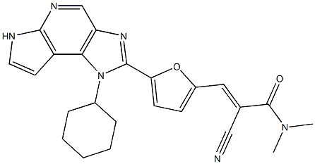 (E)-2-CYANO-3-(5-(1-CYCLOHEXYL-1,6-DIHYDROIMIDAZO[4,5-D]PYRROLO[2,3-B]PYRIDIN-2-YL)FURAN-2-YL)-N,N-DIMETHYLACRYLAMIDE