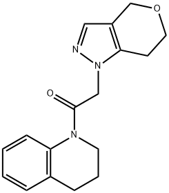 2-{1H,4H,6H,7H-pyrano[4,3-c]pyrazol-1-yl}-1-(1,2,3 ,4-tetrahydroquinolin-1-yl)ethan-1-one