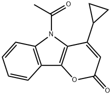 Pyrano[3,2-b]indol-2(5H)-one, 5-acetyl-4-cyclopropyl-