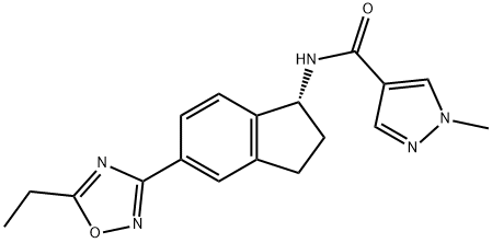 1H-Pyrazole-4-carboxamide, N-[(1R)-5-(5-ethyl-1,2,4-oxadiazol-3-yl)-2,3-dihydro-1H-inden-1-yl]-1-methyl-