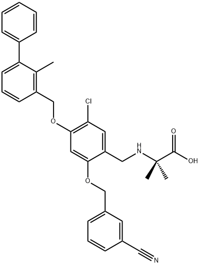 Alanine, N-[[5-chloro-2-[(3-cyanophenyl)methoxy]-4-[(2-methyl[1,1'-biphenyl]-3-yl)methoxy]phenyl]methyl]-2-methyl-