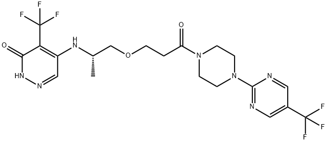 (S)-5-((1-(3-oxo-3-(4-(5-(trifluoromethyl)pyrimidin-2-yl)piperazin-1-yl)propoxy)propan-2-yl)amino)-4-(trifluoromethyl)pyridazin-3(2H)-one