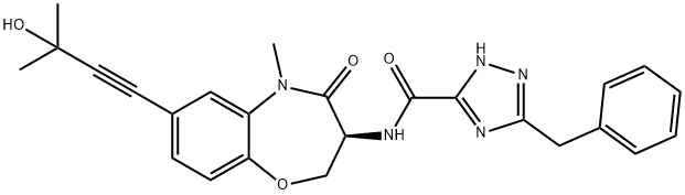 1H-1,2,4-Triazole-5-carboxamide, 3-(phenylmethyl)-N-[(3S)-2,3,4,5-tetrahydro-7-(3-hydroxy-3-methyl-1-butyn-1-yl)-5-methyl-4-oxo-1,5-benzoxazepin-3-yl]-