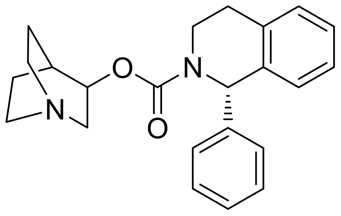 2(1H)-Isoquinolinecarboxylicacid, 3,4-dihydro-1-phenyl-, (3R)-1-azabicyclo[2.2.2]oct-3-yl ester, (1S)-