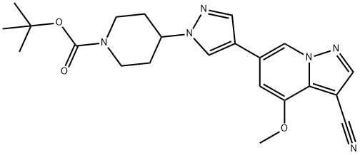 1-Piperidinecarboxylic acid, 4-[4-(3-cyano-4-methoxypyrazolo[1,5-a]pyridin-6-yl)-1H-pyrazol-1-yl]-, 1,1-dimethylethyl ester