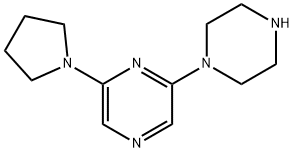 Pyrazine, 2-(1-piperazinyl)-6-(1-pyrrolidinyl)-