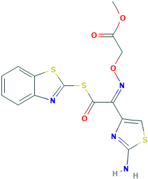 2-[[1-(2-amino-4-thiazolyl)-2-(1,3-benzothiazol-2-yloxy)-2-sulfanylideneethylidene]amino]oxyacetic acid methyl ester