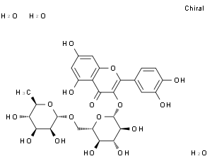 2-(3,4-dihydroxyphenyl)-5,7-dihydroxy-3-[(2S,3R,4S,5S,6R)-3,4,5-trihydroxy-6-[[(2S,3R,4R,5R,6S)-3,4,5-trihydroxy-6-methyl-tetrahydropyran-2-yl]oxymethyl]tetrahydropyran-2-yl]oxy-chromen-4-one