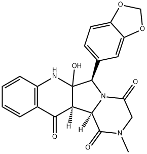 Pyrazino[1',2':1,5]pyrrolo[3,4-b]quinoline-1,4,12(6H)-trione, 6-(1,3-benzodioxol-5-yl)-2,3,6a,7,12a,12b-hexahydro-6a-hydroxy-2-methyl-, (6R,12aR,12bR)-