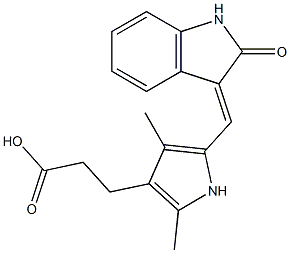 3-[2,4-dimethyl-5-[(E)-(2-oxo-1H-indol-3-ylidene)methyl]-1H-pyrrol-3-yl]propanoic acid