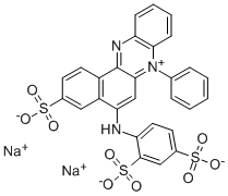 hydrogen 5-[(2,4-disulphonatophenyl)amino]-7-phenylsulphonatobenzo[a]phenazinium, disodium salt