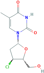 1-(3-Chloro-2,3-dideoxy-β-D-erythro-pentofuranosyl)-5-methylpyrimidine-2,4(1H,3H)-dione