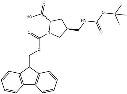(2S,4S)-1-(((9H-Fluoren-9-yl)methoxy)carbonyl)-4-(((tert-butoxycarbonyl)amino)methyl)pyrrolidine-2-c