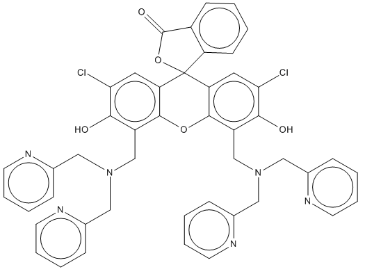 9-(2-羧基苯基)-2,7-二氯-4,5-双[二(2-吡啶基)氨基甲基]-6-羟基-3-黄原酮