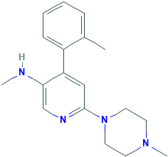 N-Methyl-4-(2-methylphenyl)-6-(4-methyl-1-piperazinyl)-3-pyridinamine